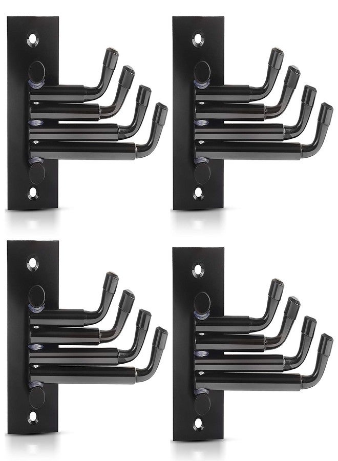 DOCOSS -Pack of 4- Stainless Steel Flexible 4 Pin Bathroom Hooks Cloth Hanger Wall Hook Door Robe Hooks for Hanging Keys,Clothes,Towel Steel Hook(Black) - Image 1